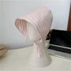 New Summer Women'S Striped Bucket Hat Japanese Style Wide Brim Sun Protection Hat Versatile Sun Hat