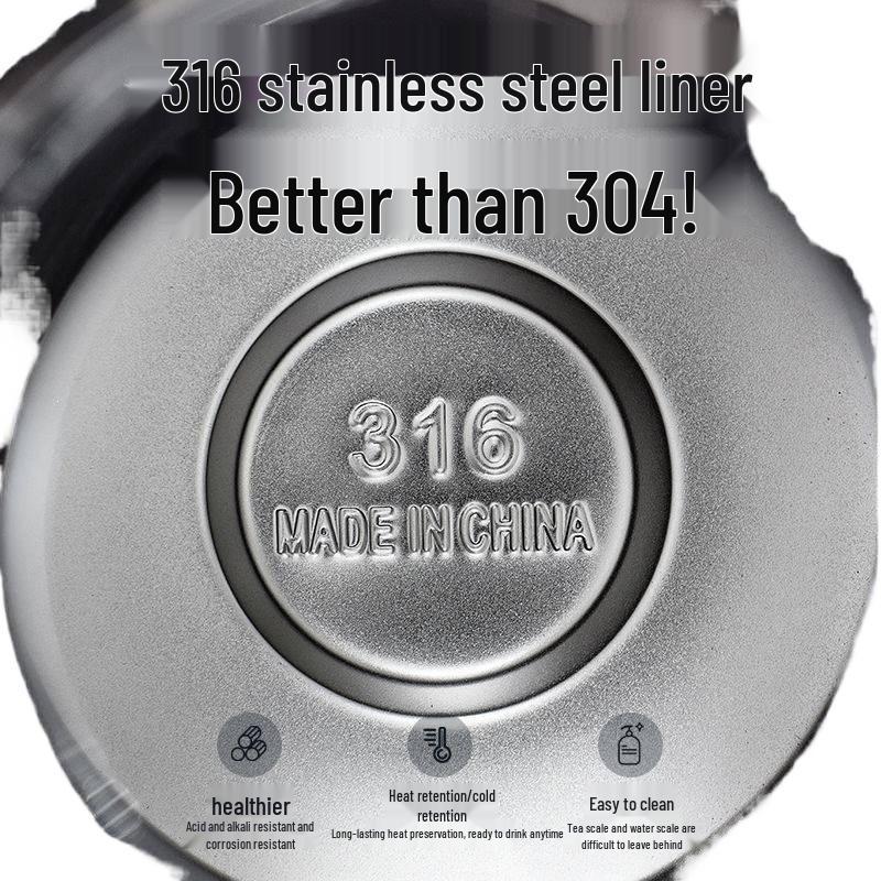 Stainless Steel Double-Layer Insulated Anti-Scald Thermos Flask for Household & Commercial Use