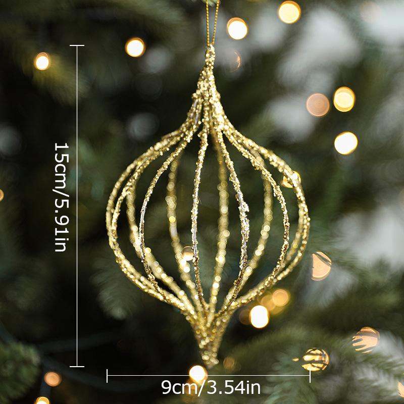 

1 шт. Рождественская елка для дома, детские игрушки, подарок на Рождество, Новый год, золотой полый металлический кулон