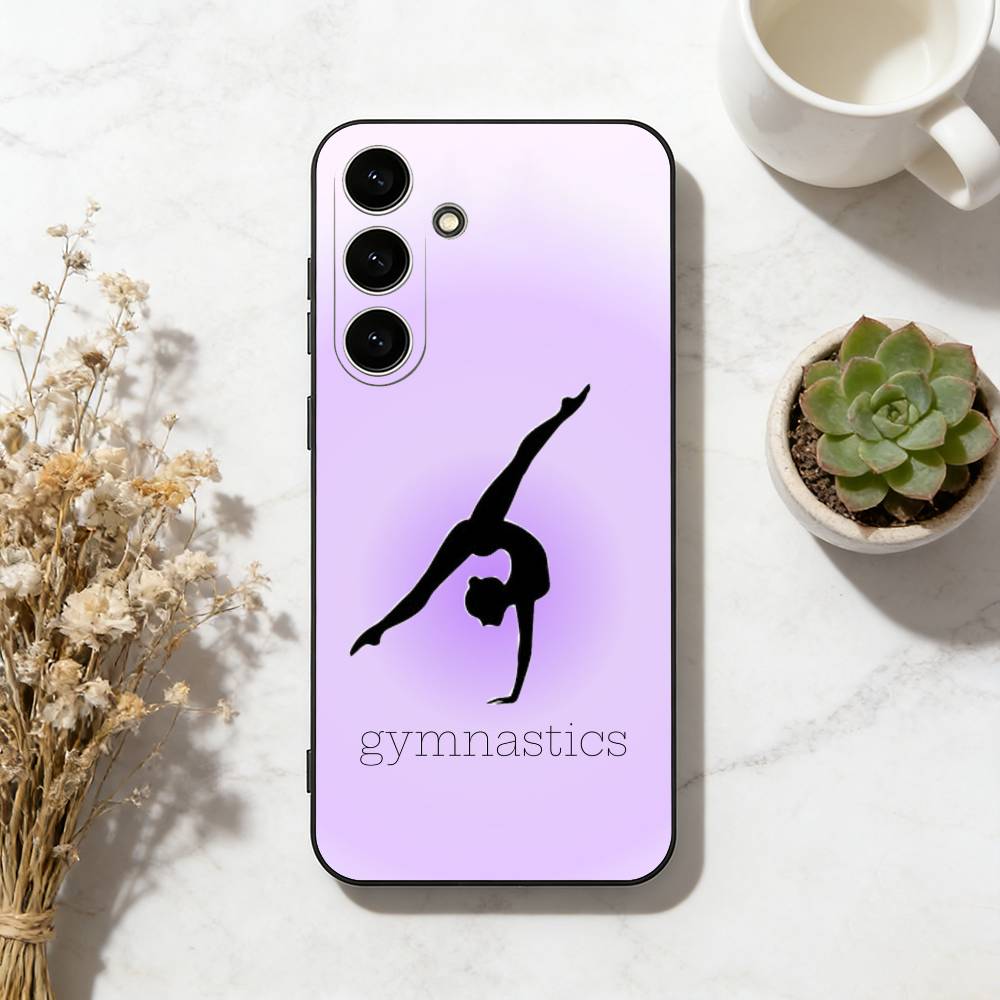 GYM Girl Gymnastic Phone Case For Samsung Galaxy A73,A72,A71,A70,A53,A52,A51,Soft Silicone Black Cover