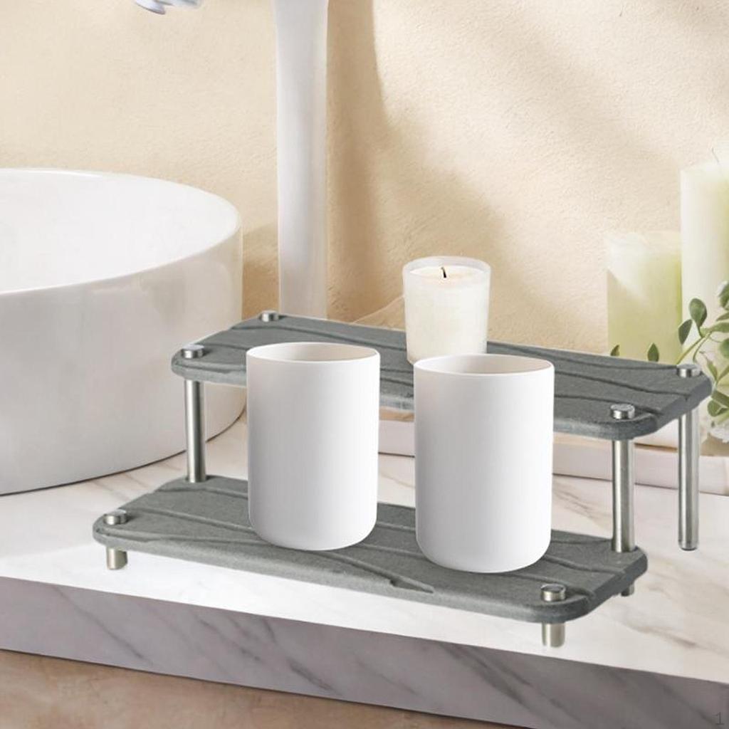 Bathroom Sink Organizer Tidy Container 2 Tier Decorative Fast Drying Tray
