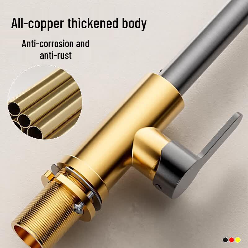 TLXT Full Copper Kitchen Faucet with Pull-Out Sprayer