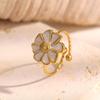 Anello da Donna in Acciaio Titanio Personalizzato con Fiore: Regolabile, Design Lusso Leggero