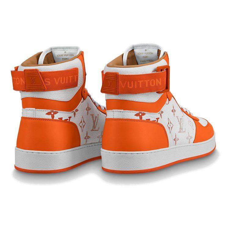LOUIS VUITTON Rivoli Casual High top Stylish Skateboarding Shoes Men's Orange 1A5EQ