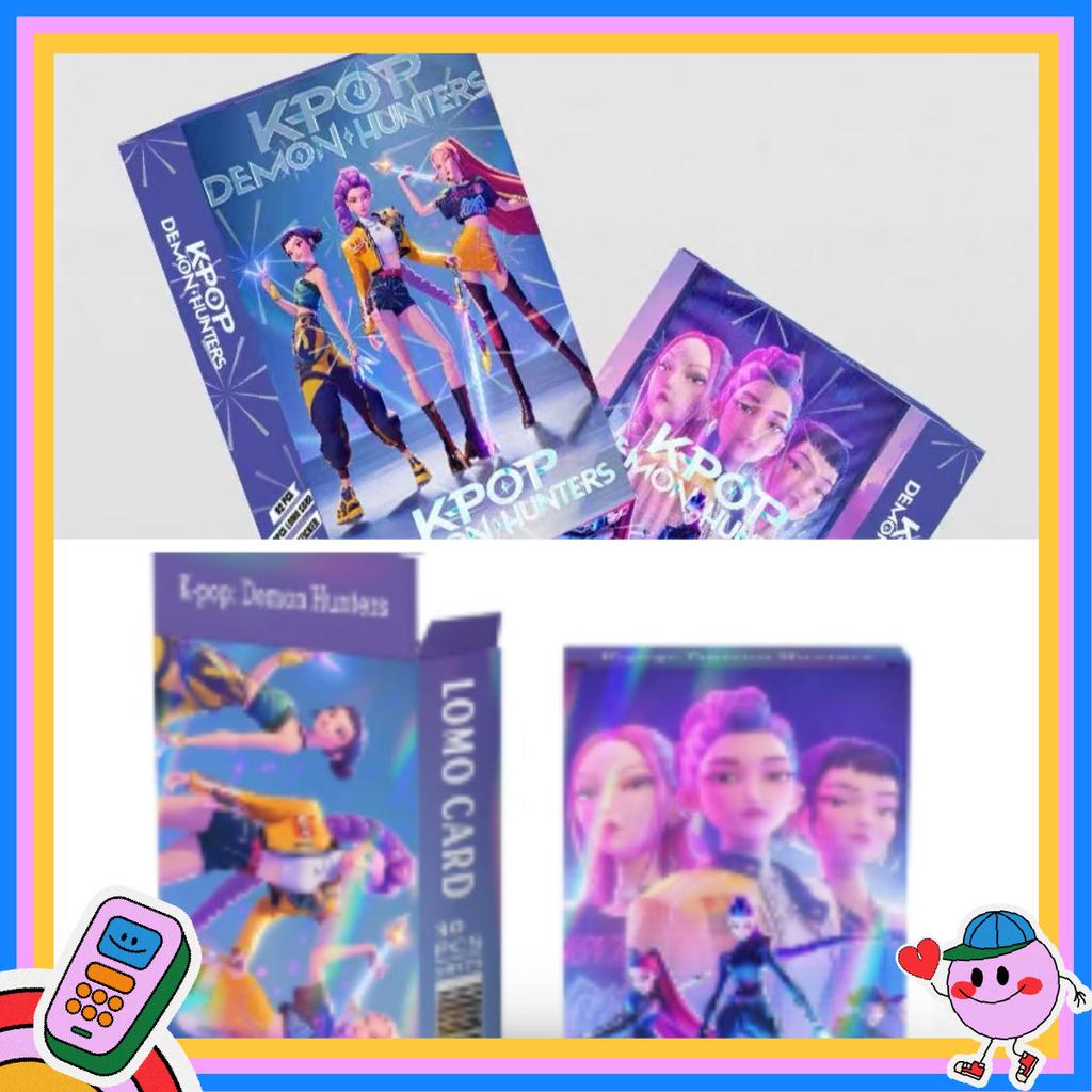 New Kpop Demon Hunters 30 Laser Cards K-POP Witch Hunt Cartoon Series Accessories LOMO Small Cards