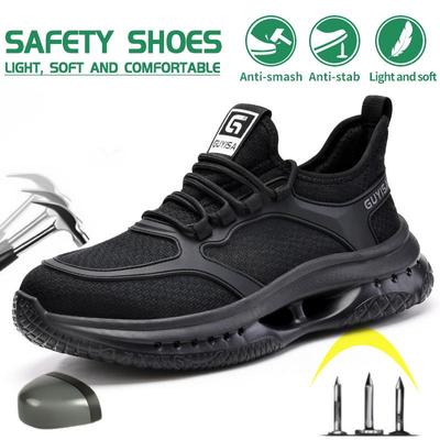 Men's Lightweight Steel Toe Safety Work Shoes - Anti-Smash, Anti-Puncture, All-Season Comfort