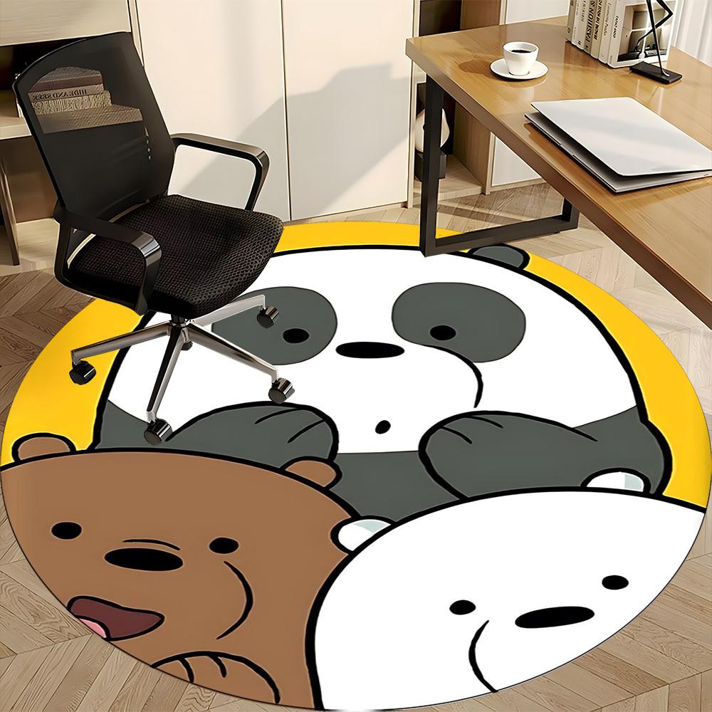 1pc We Bare Bears Office Round Area Rug, Under Office Chairs Bedroom Living Room Home Decor, Room Deco, Available In Various Sizes164