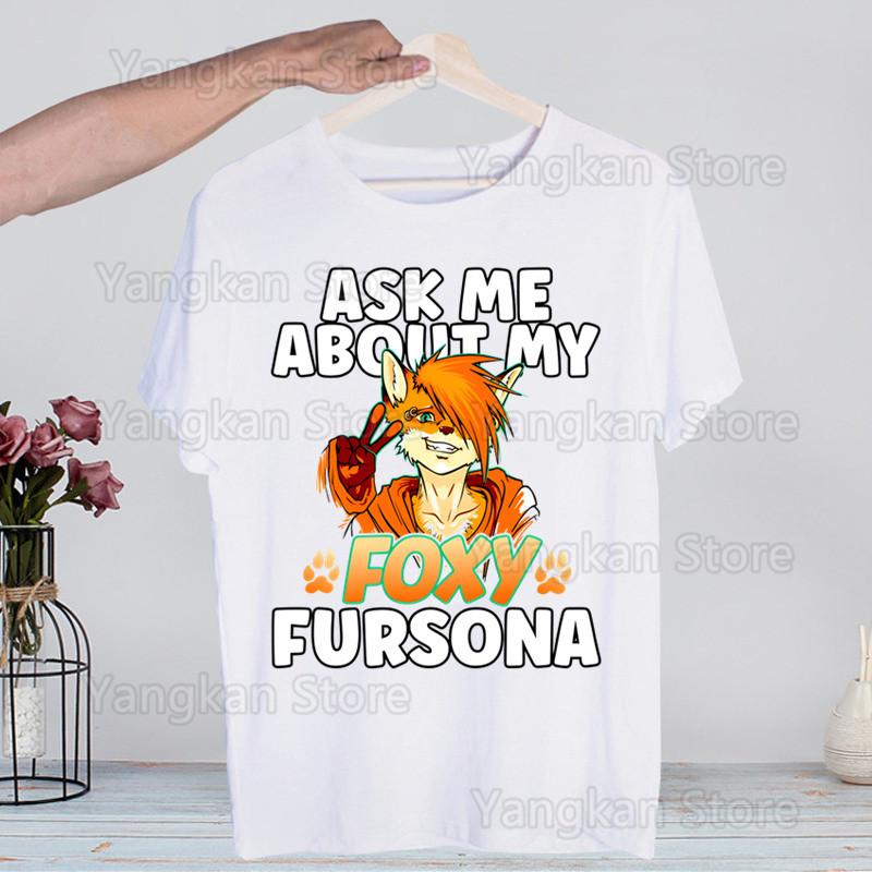 Meme Funny Fur Furry Cute T-Shirt  Unisex Unisex Anime Cartoon Design  Unisex Tee Shirt Homme Summer Tops Short Sleeve Vintage Style Shirt