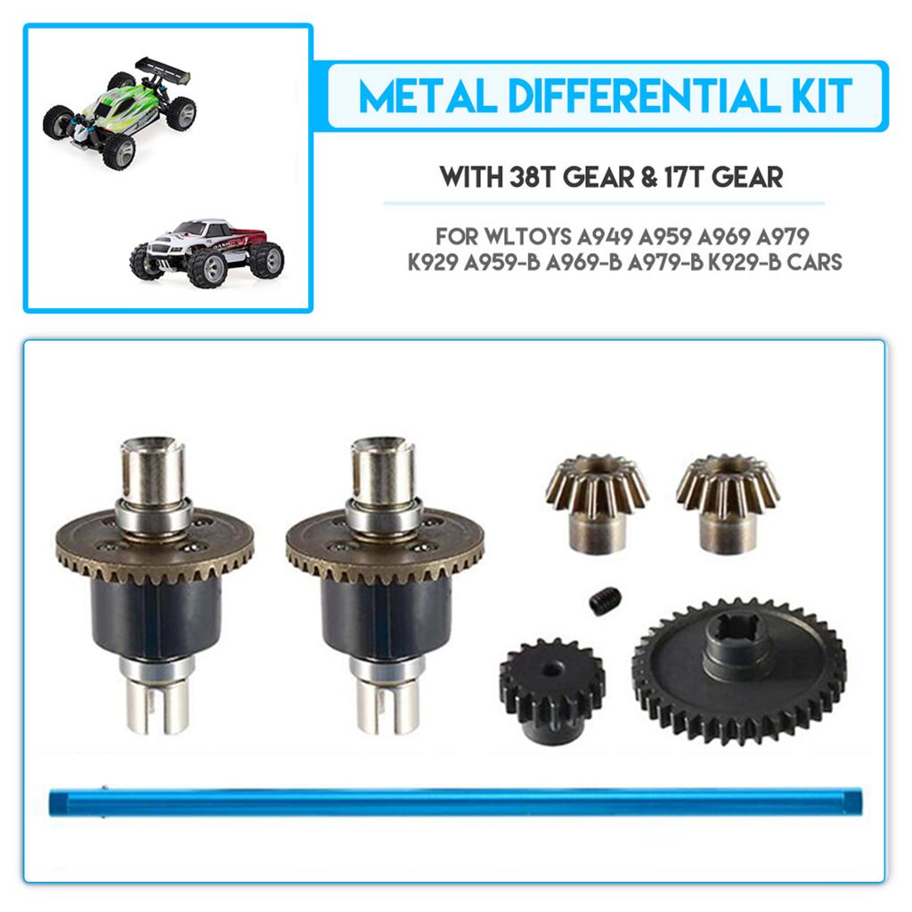 for Wltoys XKS 1 18 RC Car Metal Differential Kit 38T Gear 17T Gear Differential Carrier Drive Shaft Steering Hub