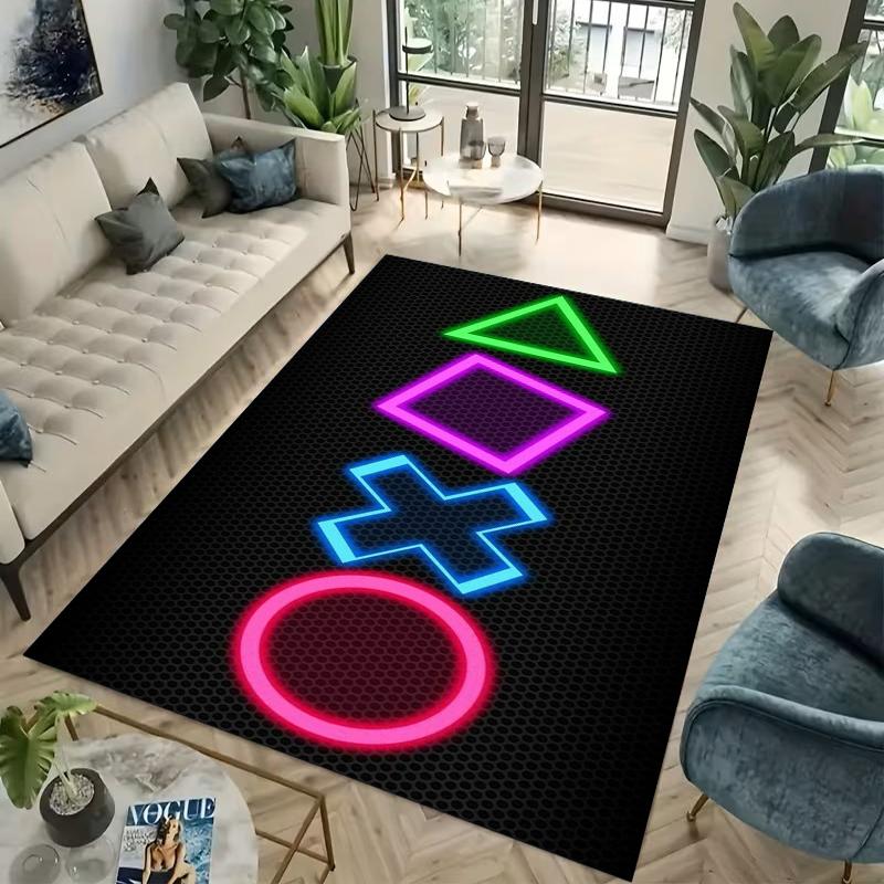 Tecknad Spelare Spelkontroll Matta För Vardagsrum Halkfri Sal Soffa Stor Yta Matta Sovrum Barnlekrum Golvmatta