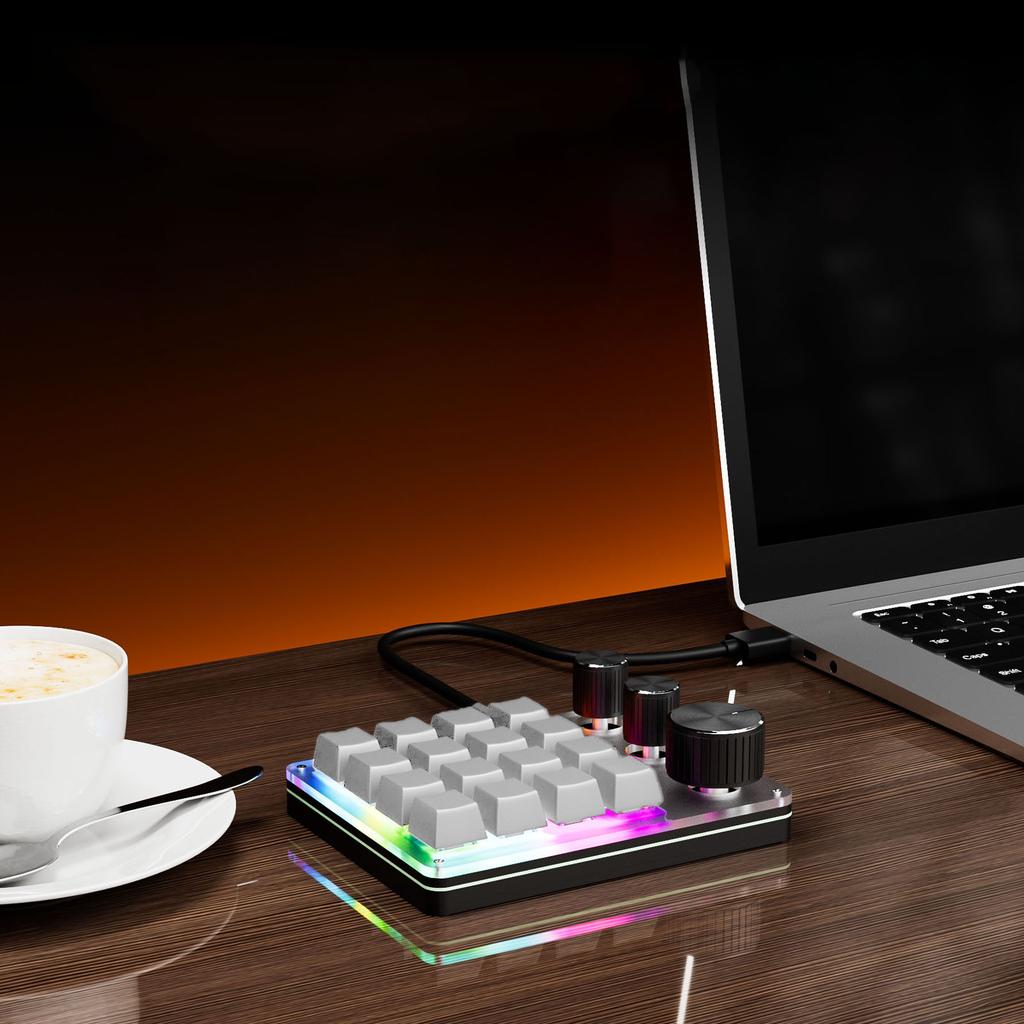 Custom Keypad NaMacro Pad Programmable 16 Key Wired Small Mechanical Gaming Keyboard for Copying Pasting PS Graphics