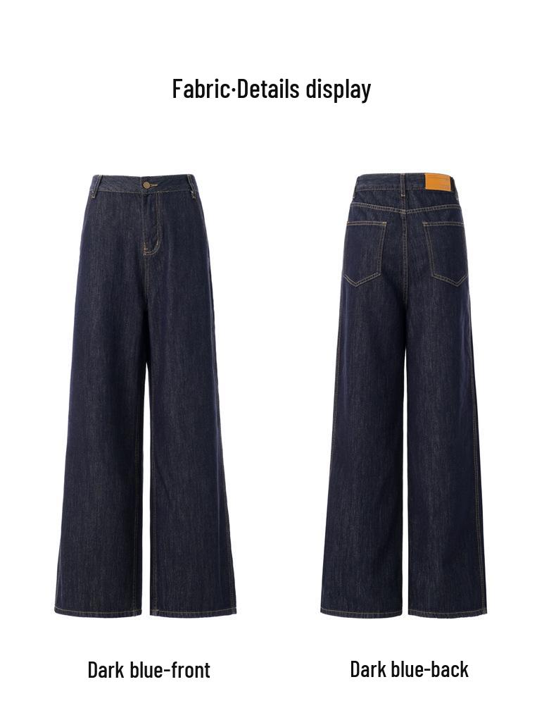 2025 Jesień Amerykańskie Retro Luźne Proste Szerokie Nogawki Drapiące Wyszczuplające Jeansy dla Kobiet