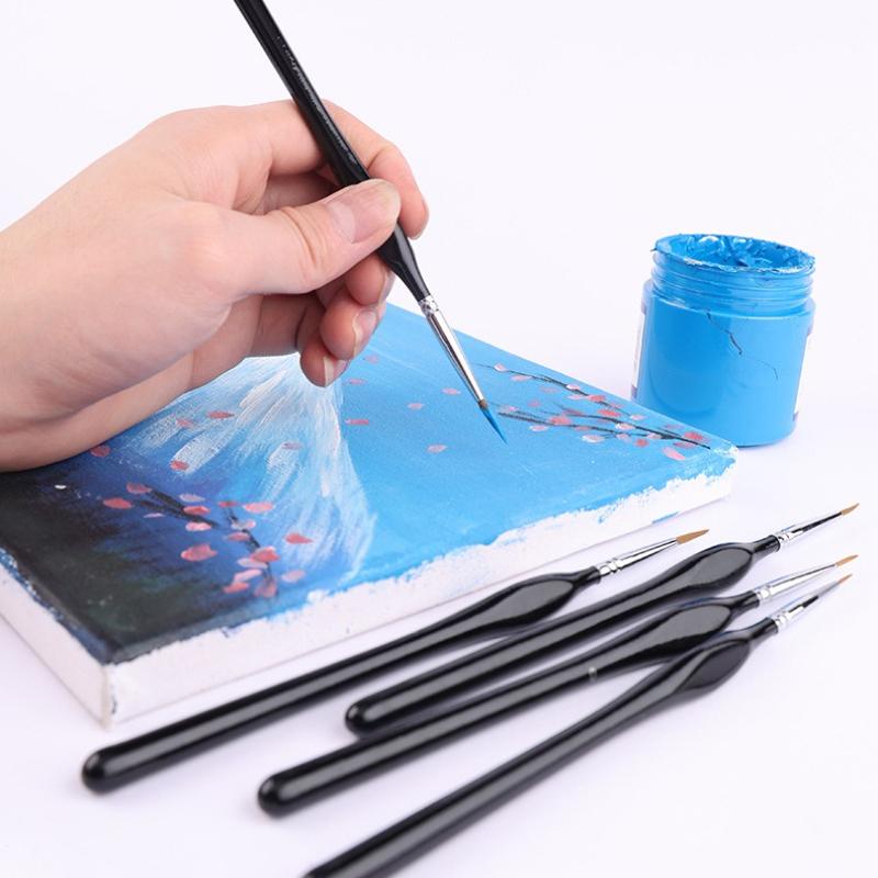 3/6 Feine Pinselgarnitur, Geeignet für Acrylmalerei, Modellbau-Details und Miniaturkunst | Präzisionsgefertigte Synthetik-Nylonborsten