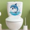 Süßer Cartoon Blauer Delfin Toilettendeckel Aufkleber Wasserdicht Selbstklebend Für Badezimmer Heimdekoration Einfach Anbringen Entfernen