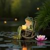 SCOCCA Frog Solar Night Solar Frog Solar Night Sunlight Charging Cute Decorative Light for Garden Landscape Decoration Gift Light, Lamp, Light,