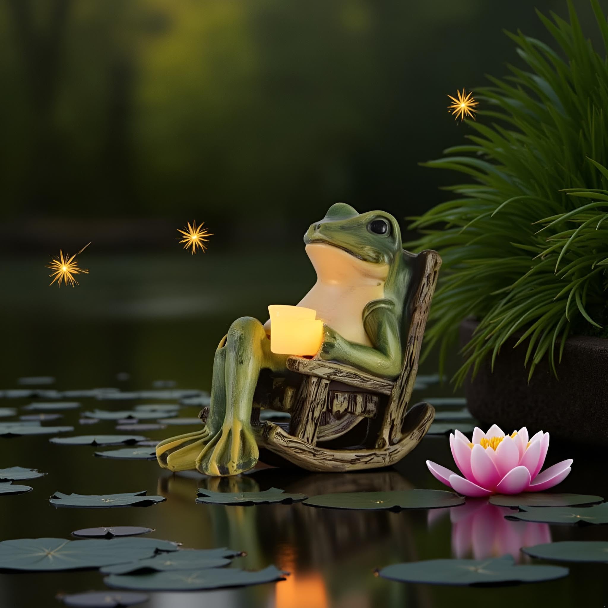

SCOCCA Frog Solar Night Solar Frog Solar Night Sunlight Charging Cute Decorative Light for Garden Landscape Decoration Gift Light, Lamp, Light,