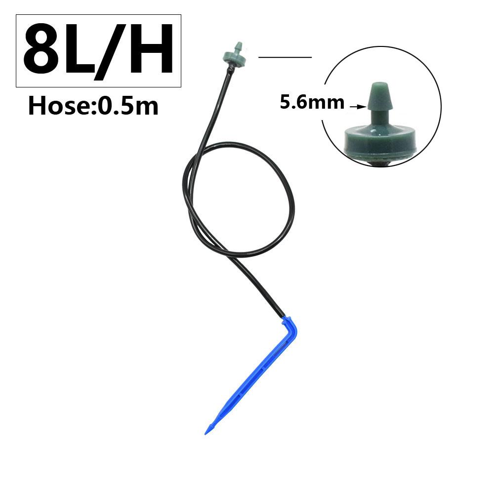 

Greenhouse Potted Curved Arrow Drip Irrigation Set 2L4L8L Pressure Compensation Dripper 3/5mm 1/2/4-way Hose Connector