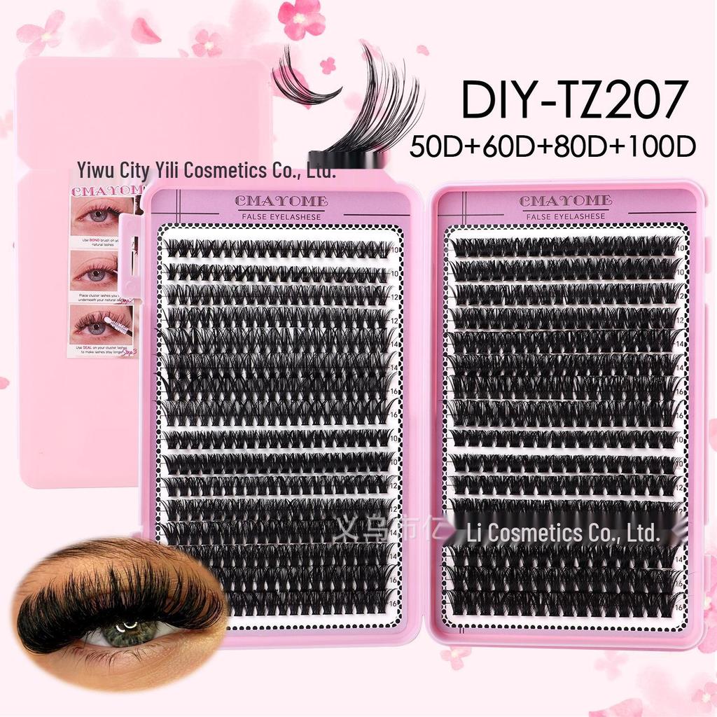 640 Clusters DIY Individual False Eyelashes: 10-100D, 10-16mm Dense, Curled, Segmented Style