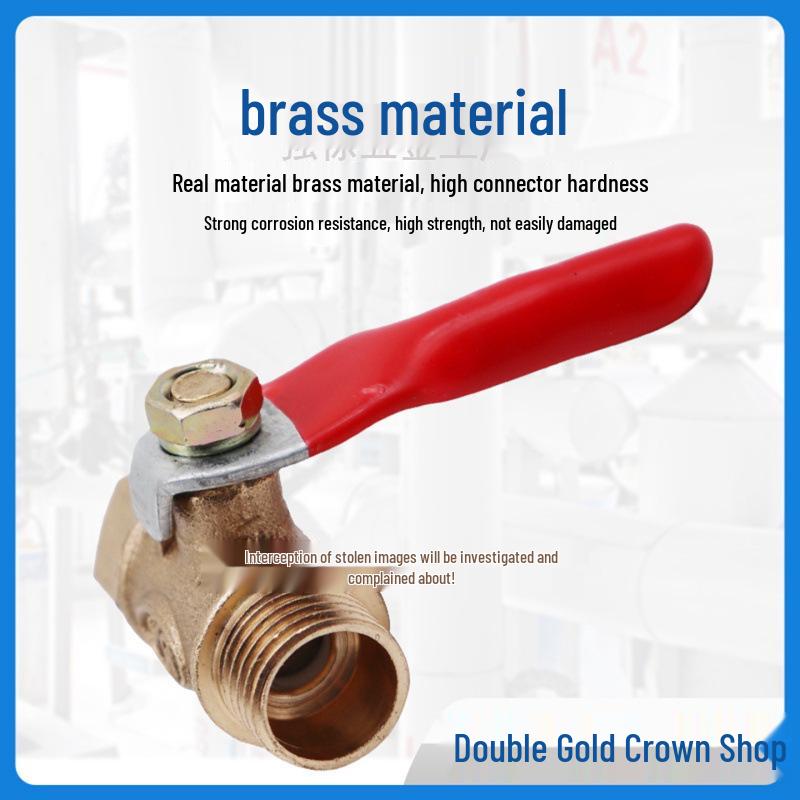 Pneumatic 4-Point Copper Ball Valve Switch for Air Compressor and Water Pipe, Internal/External Thread
