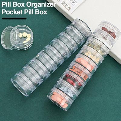 Cutie pentru pastile săptămânale, 7 bucăți, stivuitoare, pentru călătorie, cutie pentru pastile de 7 zile, suplimente transparente transparente, suport pentru pastile de ulei de pește, dozator cu capac