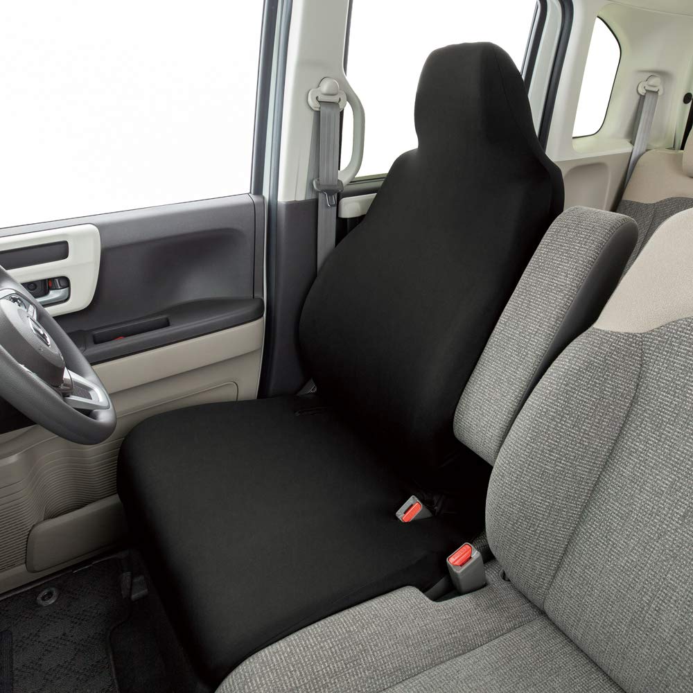 Bonform 4040-10BK Sitzbezug, Feinstrick, Klein-/Mittelklassewagen, Waschbar, Wasserabweisend, Elastischer Stoff, Vordersitz-1, Schwarz