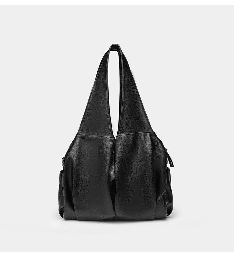 

Американская ретро вощеная повседневная сумка-тоут большой вместимости - универсальная сумка через плечо и на плечо 31x16x27 cm чёрный