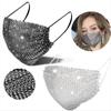 Sparkling Rhinestone Face Mask Fashion Breathable Face Covering Nightclub Music Festival Party Costume Accessories for Women