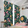 2pcs,2D plane printing Curtain Popular Floral Symphony(1) Durable 100% Polyester Fabric (without rod) Decorations Inside for