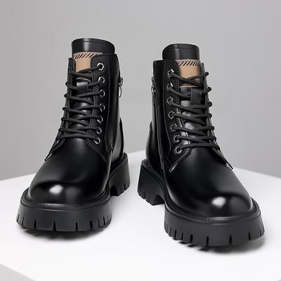 Designer Ankle Boots New Warm Winter Men's High Top Casual Shoes Classic Male Walking Boots Lace-Up Motorcycle Boots