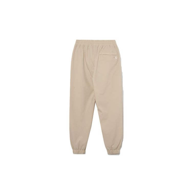 MLB Solid Color Letter Logo Print Elastic Cuff Knitted Sports Pants Unisex bottoms Beige 3AWPB0131-43BGL