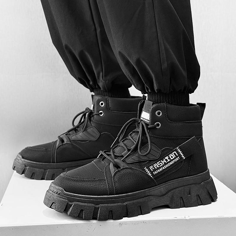 Fashion 2025 High-end Street Shoes Khaki - Thick Soled Fashionable Sports Shoes, Men's Urban Walking Shoes Fashion Hiking Boots Cowboy