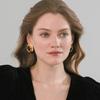 Vintage Copper Plated 18K Real Gold Inlaid Black Agate Hat Shape S925 Silver Needle Stud Earrings Trendy Temperament Earrings