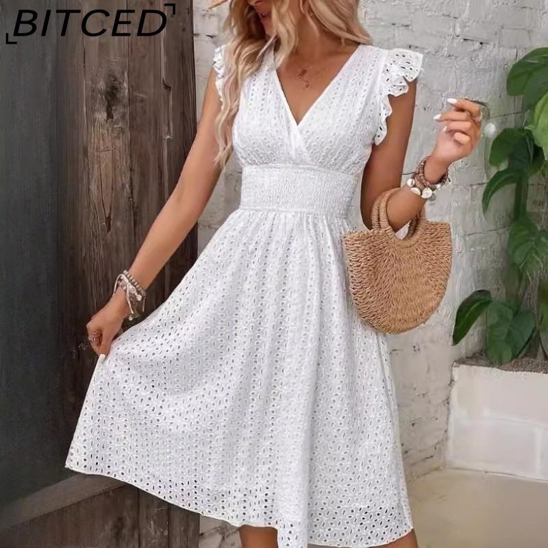 BITCED Women's Multi-Coloured Summer Sleeveless Elegant Dress