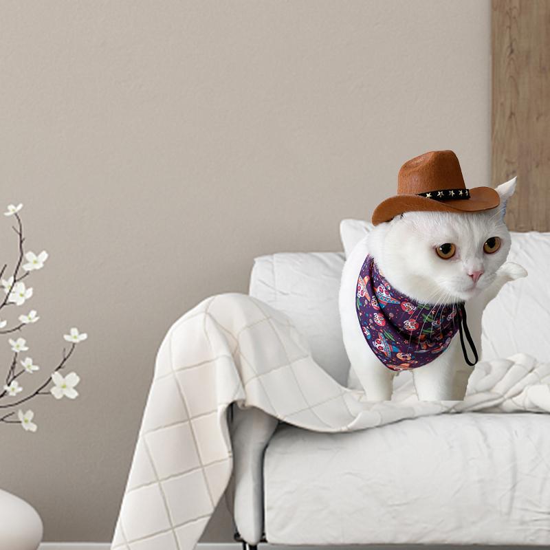 Non-woven Fabric Stylish Pets  Star  Cowboy  Hat Soft Comfortable Adjustable Straps Caps Street