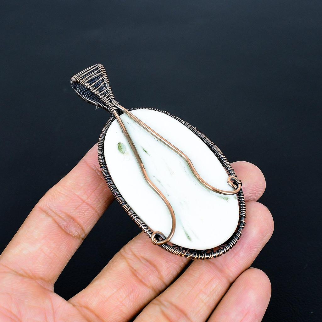 Tree Of Life White Coral 999 Copper Wire Wrapped Pendant, Handmade Gemstone Pendant Jewelry, Gifts For Wife Brand New Pendant