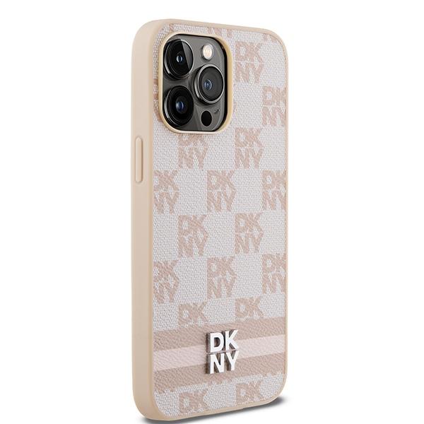 Dkny Dkhcp14Xpcptssp Iphone 14 Pro Max6.7 Różowy/Pink Twarde Etui Skórzana Kratka Wzór Mono I Drukowane Paski