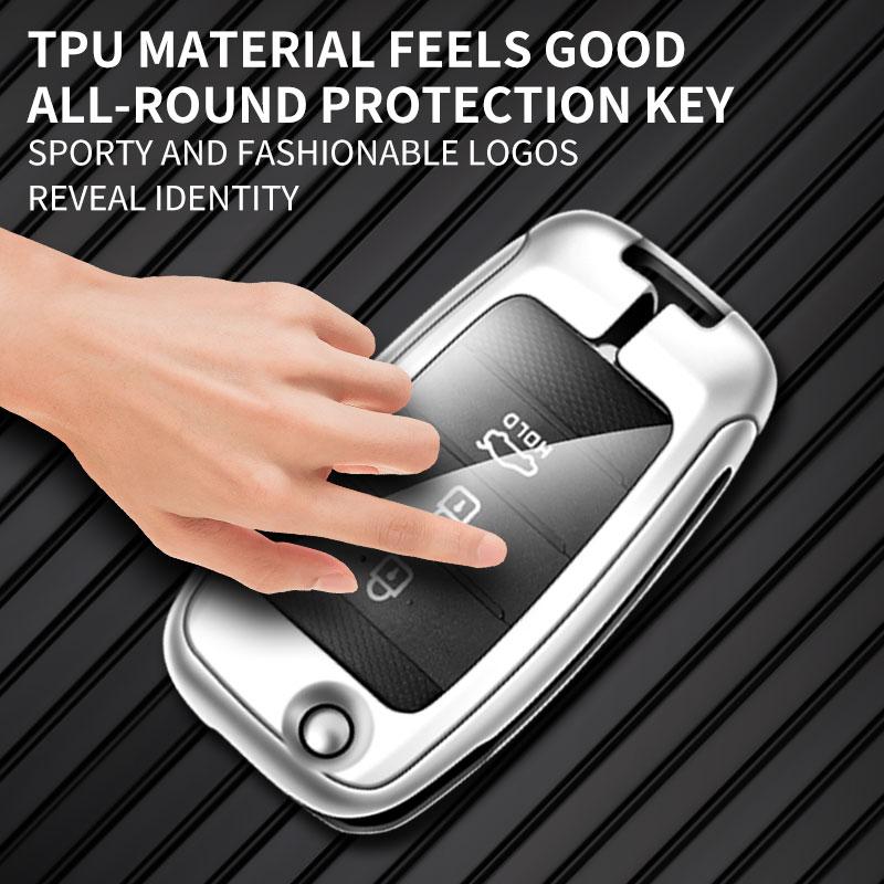 Interior Mouldings Zinc Alloy Leather Car Key Case Cover Shell For Kia Carens Ceed Rio 3 Sportage Optima Sorento Cerato Soul For