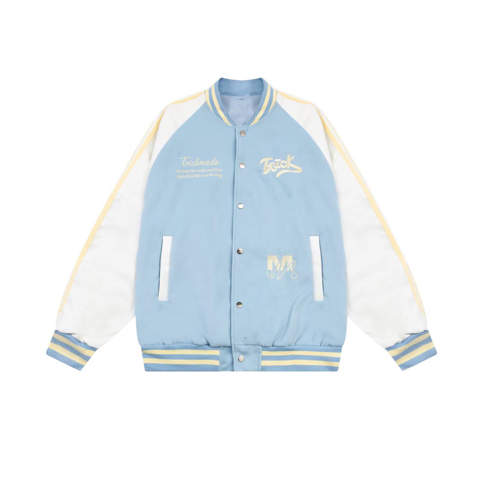 

Женская американская ретро полосатая бейсбольная куртка - свободный крой, рукав реглан, уличный стиль, для весны и осени 3XL