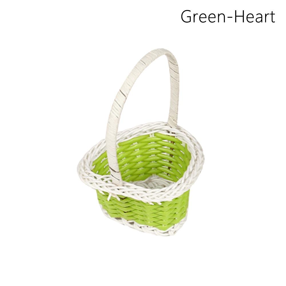 Rattan Gewebter Blumenaufbewahrungskorb Rund/Herzform Weidenblumenkorb Für Pflanze Zuhause Hochzeit