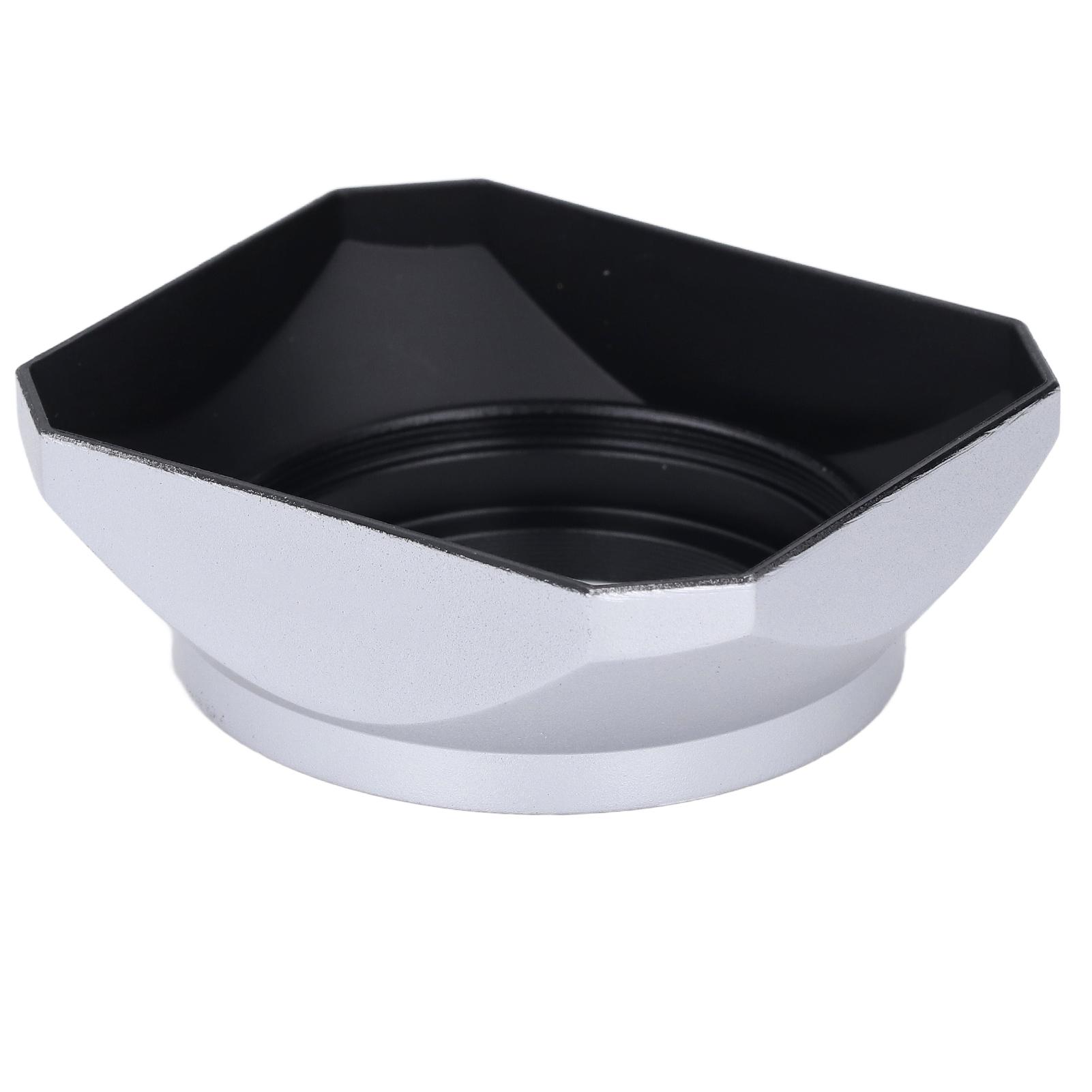 

Lens Hood Silver Retro Square Lens Hood Shade for 40.5MM Digital Camera Mirrorless Camera Lens