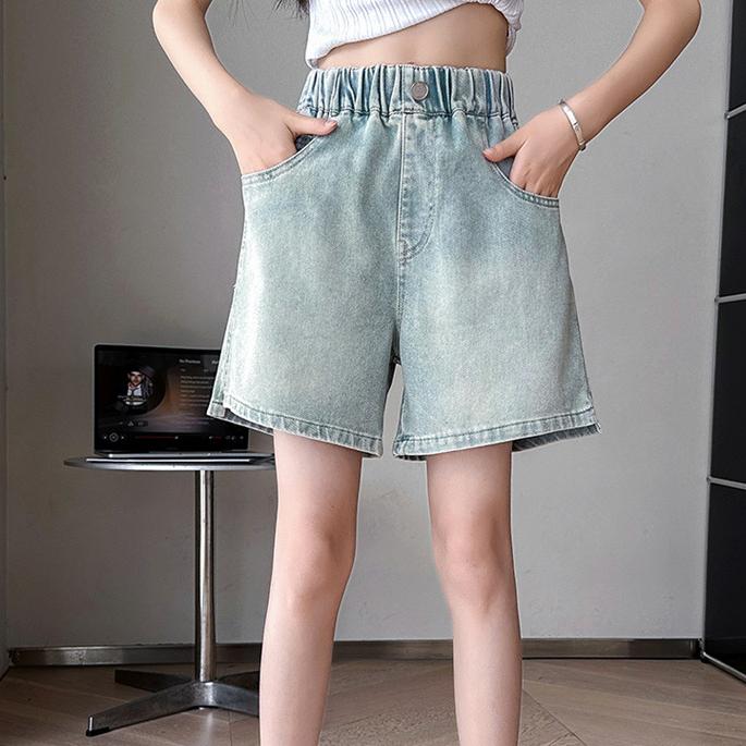 Mädchen Jeansshorts Modische und vielseitige Hosen im Sommer Jean-Prägetechnologie und trendige Shorts
