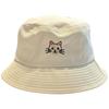 Cat Embroidered Cotton Fisherman Hat With Sun Protection For Casual Summer Wear