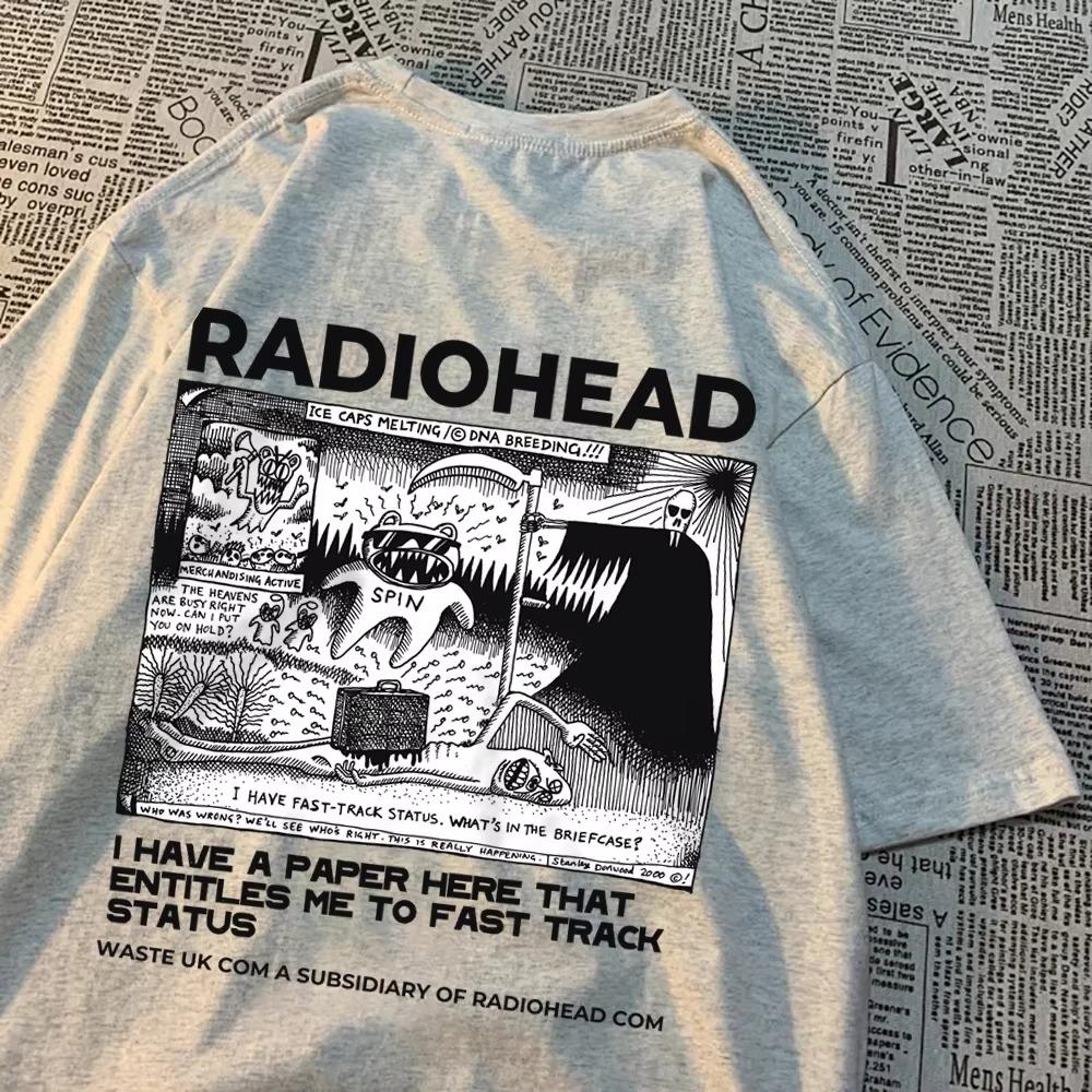 Radiohead Severní Amerika Tour Rock Boy Tričko Muži Ženy Hip Hop Prodyšné Oblečení Prodyšné Volné Trička Nové Bavlněné tričko