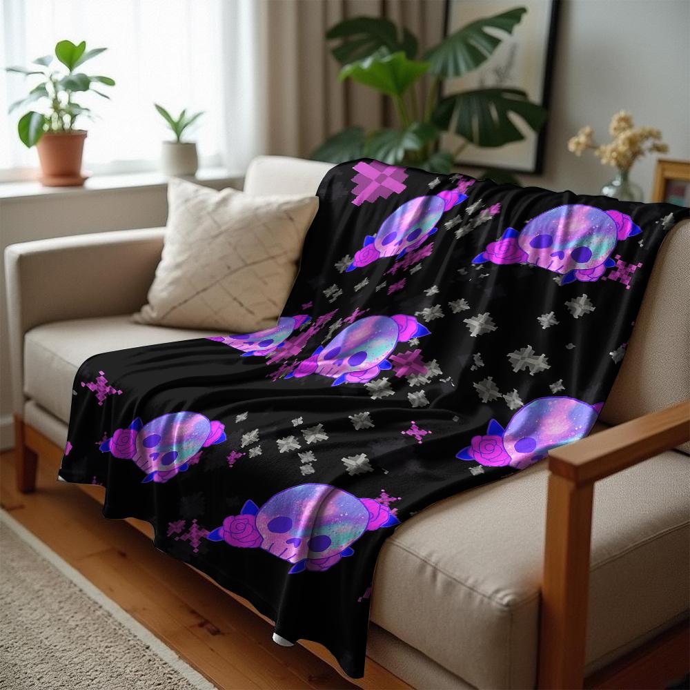 Voll Pink Erdbeer-Wiederholung Weiche Flanelldecke Atmungsaktiver Warmer Überwurf für Büro Auto Sofa Kinderzimmer Geburtstag Weihnachtsgeschenk