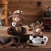 Harz Hochlandrind Figuren Set, Mini Skulptur Tischdeko Für Kälberliebhaber, Bauernhaus Küche Rustikales Zuhause Display Geschenk
