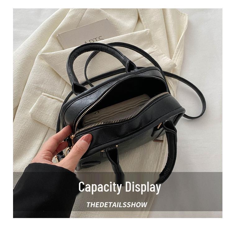 2024 Early Spring Solid Color Textured Square Handbag - Women's Versatile Shoulder & Crossbody Bag
