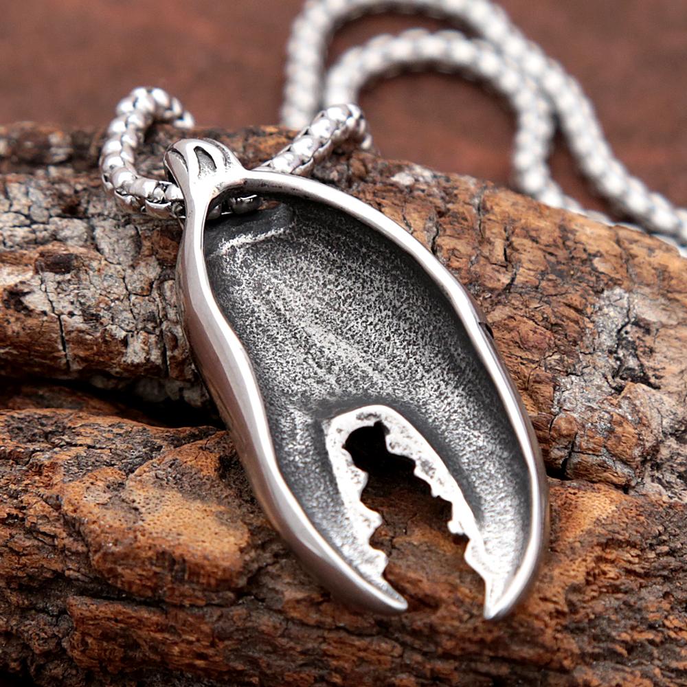 Einfache Krabbenkrallen Halskette Anhänger Für Männer Frauen Mode Hummer Krallen Edelstahl Kette Halskette Punk Hip Schmuck Geschenk