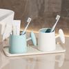 Kreativer Kunststoff Mundspülbecher Einfach mit Griff Paar Zahnbürstenbecher Einfarbige Verdickte Waschbecher