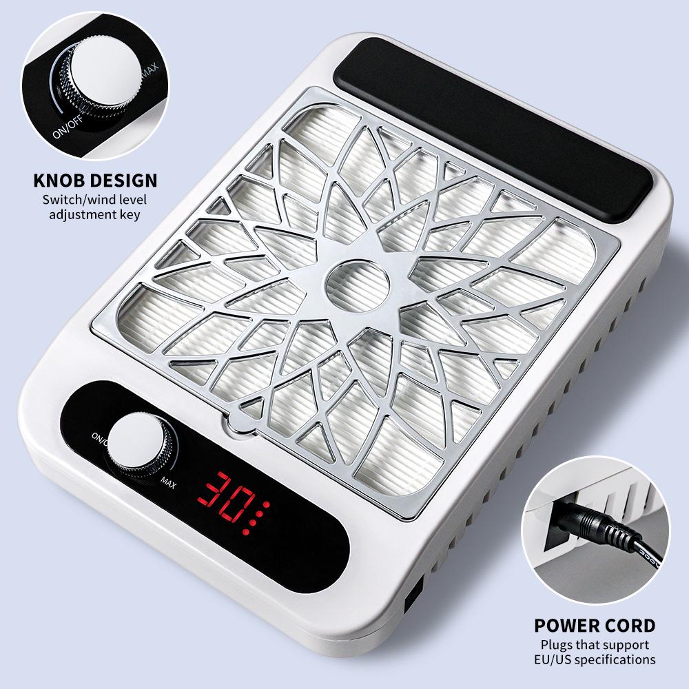 Hochleistungs-Nagelstaubsauger mit starker Saugkraft, Filtersieb und Geschwindigkeitsregelung.