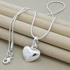 Charm Solid Small Heart Pendant Necklace 16-30 Inch Snake Chain For Women Wedding Charm Fashion Jewelry